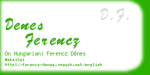 denes ferencz business card